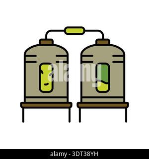 olive refining color flat icon. Vector isolated element. Editable stroke. Stock Vector