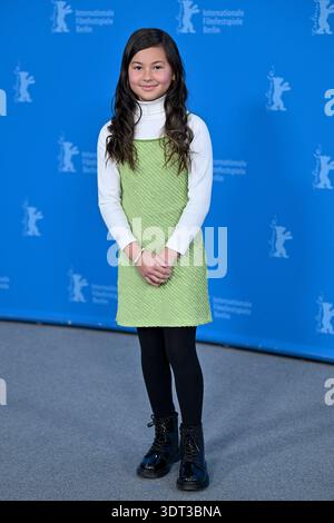 20 February 2026, Berlin: Mason Reeves, actress, at the photocall of ...