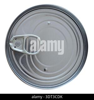 directly above view of can of tinned food Stock Photo