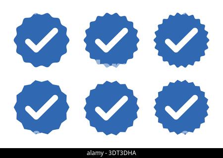 Collection of Vector Blue Verified Badge stock illustration Stock Vector