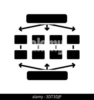 ensemble learning black flat icon for digital and print projects.  Minimal clean icons for apps and websites. Modern simple icons for UI UX and brandi Stock Vector