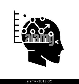 data analysis black flat icon for digital and print projects.  Minimal clean icons for apps and websites. Modern simple icons for UI UX and branding Stock Vector