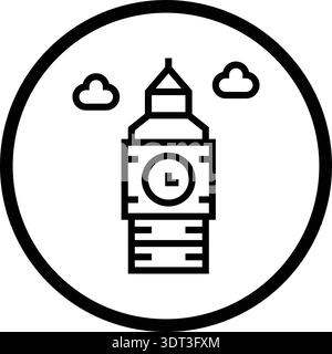 Big ben clock Vector Icon Design Illustration Stock Vector