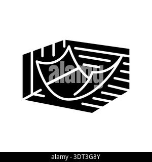 Gradient Descent black flat icon for digital and print projects.  Minimal clean icons for apps and websites. Modern simple icons for UI UX and brandin Stock Vector