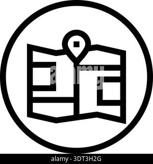 Tri Folded Map Vector Icon Design Illustration Stock Vector