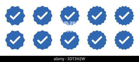 Collection of Vector Blue Verified Badge stock illustration Stock Vector