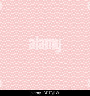 Seamless Pastel Pink Wave Pattern Soft Line Wavy Background, Wrapping, Textile, Abstract Digital Wallpaper Stock Vector