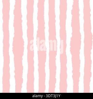Pink and White Stripes Pastel Color Seamless Pattern Simple Stripe Background Vector Coquette Wallpaper Stock Vector