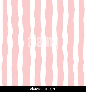 Pink and White Stripes Pastel Color Seamless Pattern Simple Stripe Background Vector Coquette Wallpaper Stock Vector