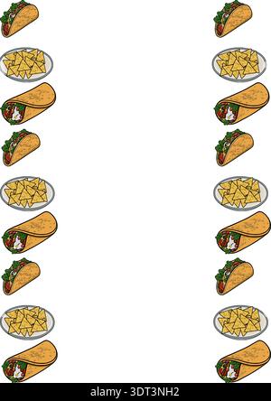 Festive Cinco de Mayo vector poster with tacos and nachos Stock Vector