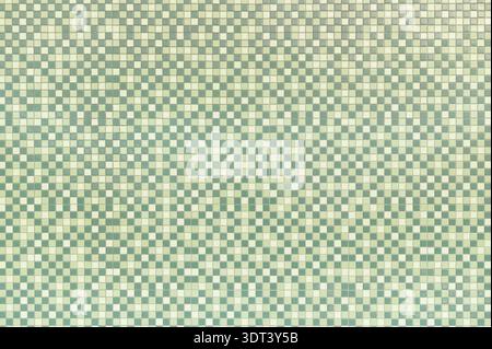 Seamless pattern of small green and white mosaic tiles Stock Photo