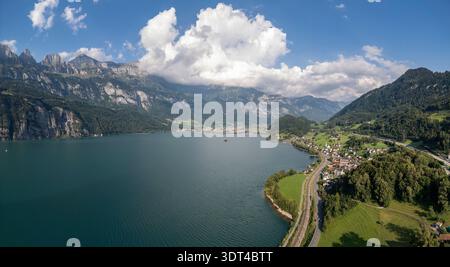Walensee Background A view of Lake Walensee in Switzerland Stock Photo - Alamy