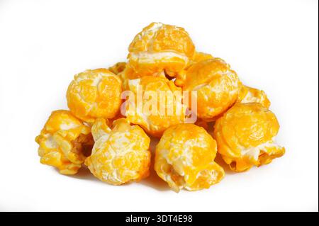 Cheese Popcorn on white background Stock Photo
