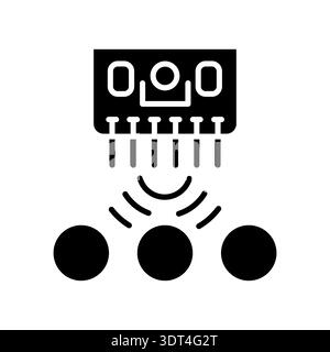 color sensor black flat icon for digital and print projects. Minimal clean icons for apps and websites. Modern simple icons for UI UX and branding Stock Vector