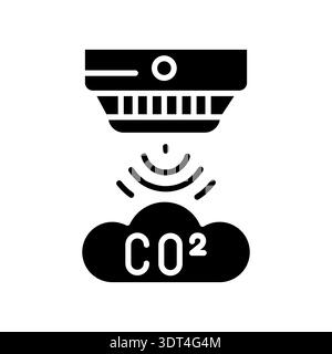 gas sensor black flat icon for digital and print projects. Minimal clean icons for apps and websites. Modern simple icons for UI UX and branding Stock Vector