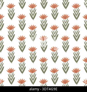 seamless botanical pattern with flowers Stock Vector