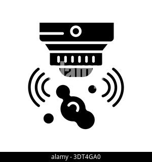 gas sensor black flat icon for digital and print projects. Minimal clean icons for apps and websites. Modern simple icons for UI UX and branding Stock Vector