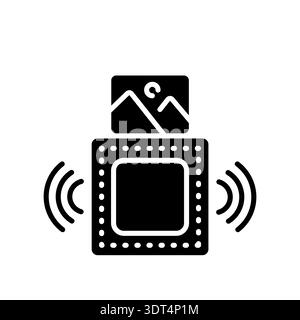 Photoelectric Sensor black flat icon for digital and print projects.  Minimal clean icons for apps and websites. Modern simple icons for UI UX and bra Stock Vector