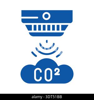 gas sensor black flat icon for digital and print projects.  Minimal clean icons for apps and websites. Modern simple icons for UI UX and branding Stock Vector
