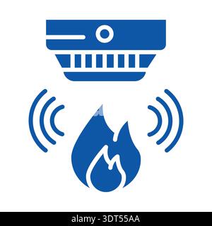 smoke detector color flat icon for digital and print projects.  Minimal clean icons for apps and websites. Modern simple icons for UI UX and branding Stock Vector