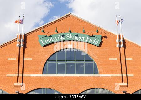 The Louisville Slugger Field Stadium, home to the Louisville Bats, is named after the famous baseball bat company and opened in 2000. Stock Photo