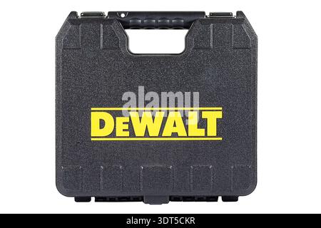 A sturdy black tool case stands out with a bold DeWalt logo Designed for durability, it is perfect for carpenters and DIY enthusiasts alike. 07.30.25. Stock Photo