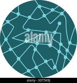 Circular graphic formed by a combination of dotted scribbles and freehand lines in random flow. Stock Vector