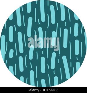Circle containing hand-drawn dashed straight lines in mixed widths and rhythmic sequence. Stock Vector