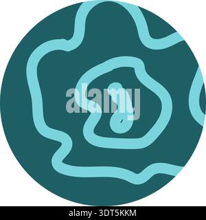 Circle filled with thick, hand-drawn messy lines curved into circular wave patterns. Stock Vector
