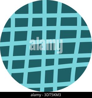 Circle filled with thick, hand-drawn lines that intersect perpendicularly and overlap. Stock Vector