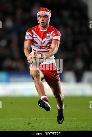 Harry Robertson of St Helens in action during the Betfred Super League ...