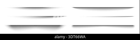 Shadow vector divider paper overlay effect. Shadow effect realistic box rectangle transparent flyer design frame. Stock Vector