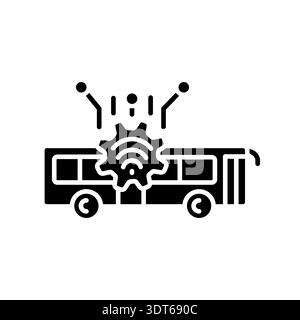 Public transportation analysis black flat icon. Vector isolated element. Editable stroke. Stock Vector