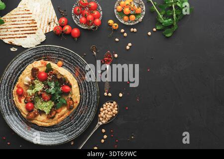 Food Collage Showing Various Ingredients and Dishes With Vibrant Tomatoes and Fresh Herbs Stock Photo