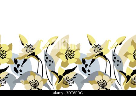 Vector floral seamless pattern, border Stock Vector