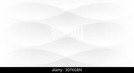 white abstract background, wave pattern with gray lines vector. Light grey geometric curved design, modern gradient graphic. Elegant clean paper soft Stock Vector