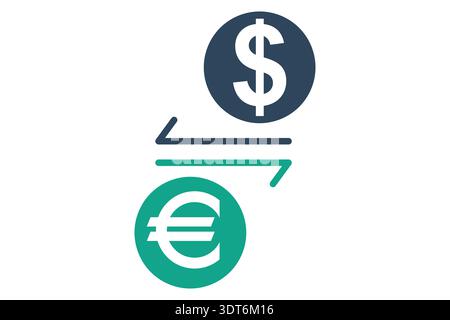 Exchange solid icon. Icon related to currency. bank elements vector illustration Stock Vector