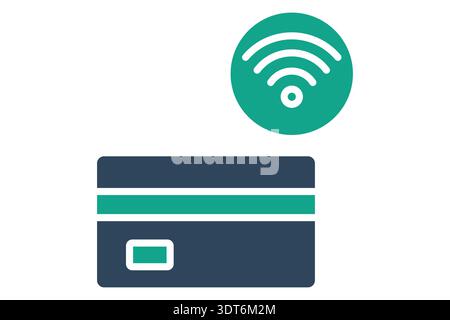 Tap to pay solid icon. Icon related to contactless. bank elements vector illustration Stock Vector
