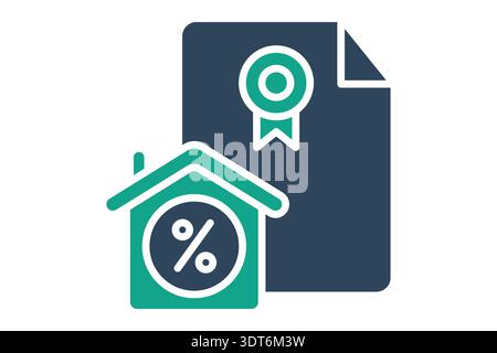 Mortgage solid icon. Icon related to loan. bank elements vector illustration Stock Vector