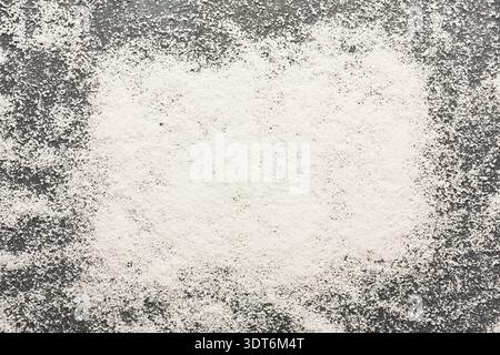 Collection of White Powder Set on a Dark Surface for Various Uses in Cooking and Baking Stock Photo