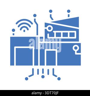 Management smart home color flat icon. Vector isolated element. Editable stroke. Stock Vector