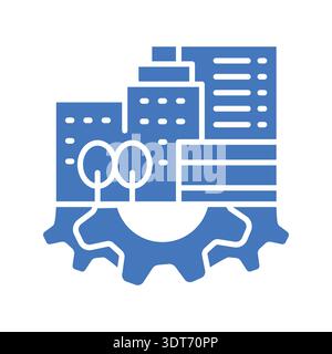 optimization urban spatial planning color flat icon. Vector isolated element. Editable stroke. Stock Vector