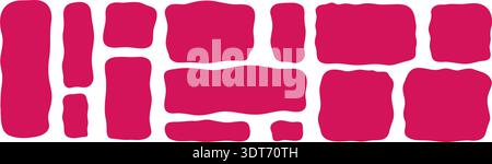 Minimal abstract rectangle forms with organic wavy edges. Good for text containers and background structure. Stock Vector