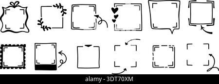 Sketch style QR frames with open corners and organic outlines. Great for menus, labels and posters where scan me needs to stand out visually. Stock Vector