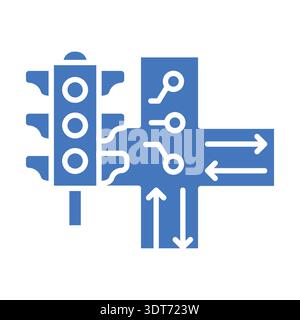 Traffic light optimization color flat icon for digital and print projects.  Minimal clean icons for apps and websites. Modern simple icons for UI UX a Stock Vector