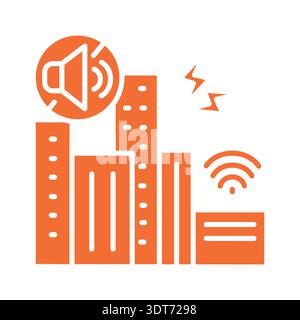 Urban noise recognition color flat icon. Vector isolated element. Editable stroke. Stock Vector