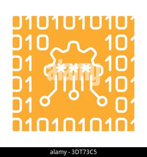 Automatic code generation black line icon for digital and print projects.  Minimal clean icons for apps and websites. Modern simple icons for UI UX an Stock Vector