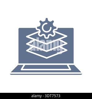 Technology stack selection color flat icon for digital and print projects.  Minimal clean icons for apps and websites. Modern simple icons for UI UX a Stock Vector