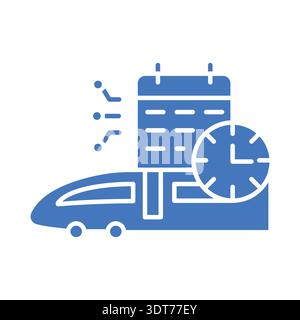 AI enhanced railway scheduling color flat icon for digital and print projects.  Minimal clean icons for apps and websites. Modern simple icons for UI Stock Vector
