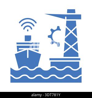 AI port management color flat icon for digital and print projects.  Minimal clean icons for apps and websites. Modern simple icons for UI UX and brand Stock Vector